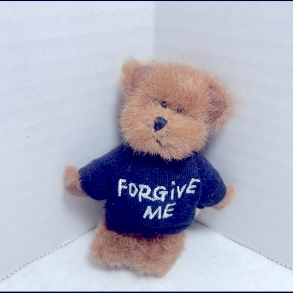 Vintage Retired Boyds Bear Mini Forgive me plush bear 4”